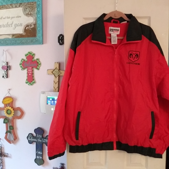 Checkered Flag Sports 2004 Dodge Ram Windbreaker Jacket Mens Size XL embroidered - Picture 1 of 10